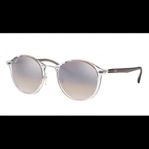 Rayban Round Sunglasses RB4237 Silver Mirror/Clear